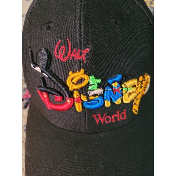 Walt Disney World Baseball Cap 3D Characters Spell Out Black Snapback Hat Adult - Picture 3 of 9